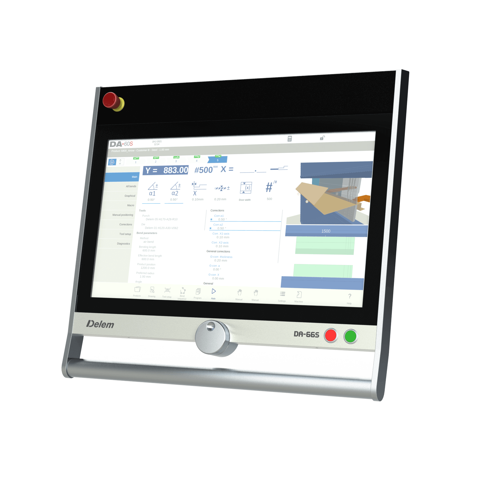Sistema de control CNC para prensa plegadora DA-66S