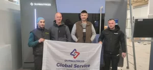 Durmapress engineering team and Slovenian customer completing machine installation