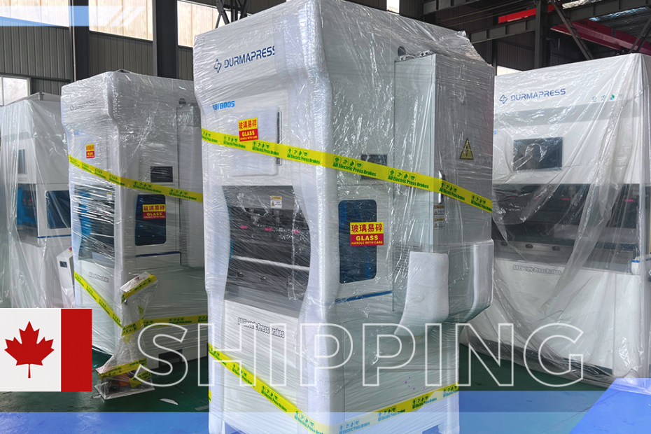 Machinery being loaded onto trucks bound for Canada