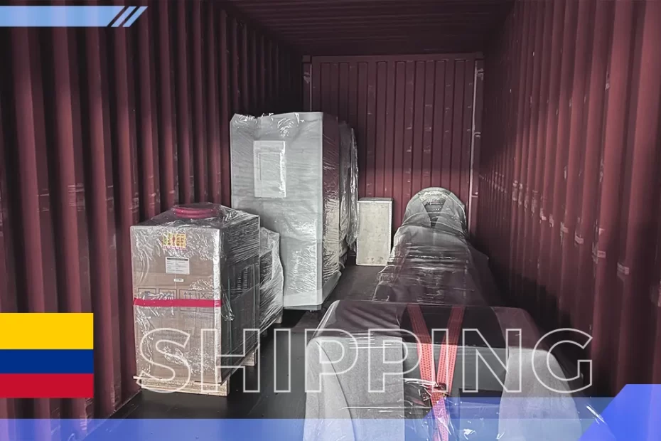 Sealed container carrying Durmapress laser cutting and press brake equipment to Colombia
