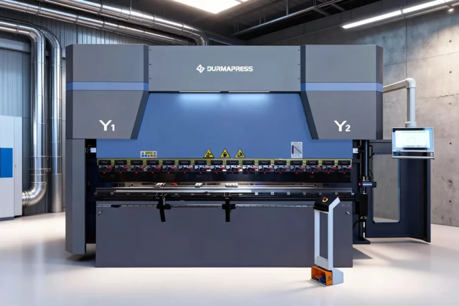 6-axis CNC press brake with automatic tool change in sheet metal bending