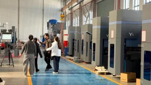 Azerbaijan customers visiting Durmapress CNC machine factory
