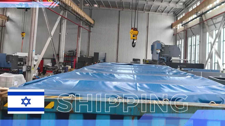 QC12K-4x3200 hydraulic shearing machine prepared for shipment to Israel