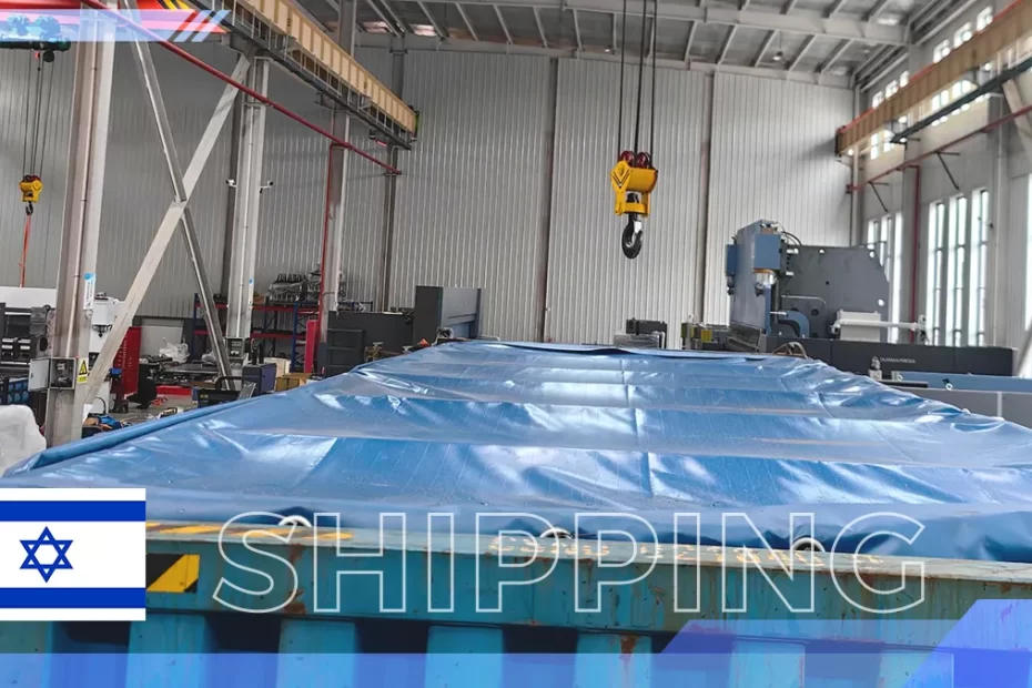 QC12K-4x3200 hydraulic shearing machine prepared for shipment to Israel