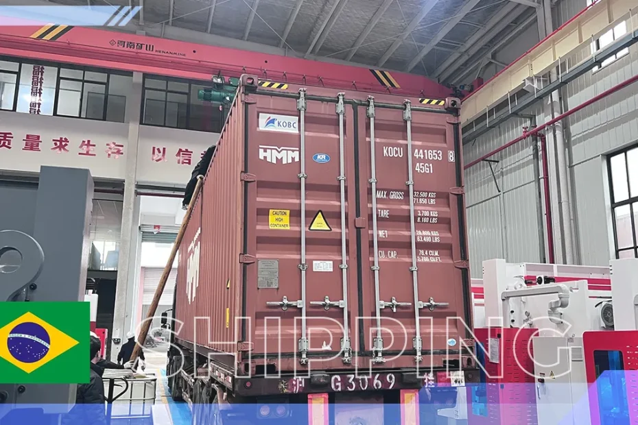 DP-ECO 125T3200 hydraulic press brakes prepared for shipment to Brazil