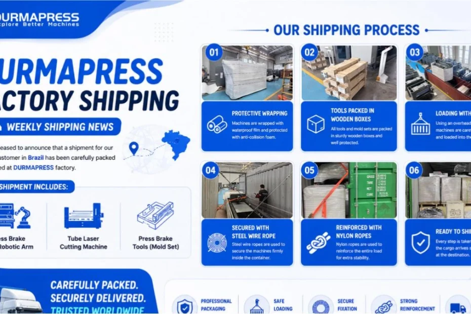 Press Brake with Robotic Arm and Tube Laser Cutting Machine Delivered to Brazil