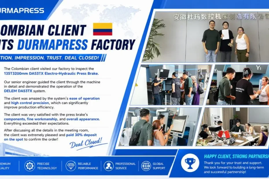 Inspection. Impression. Trust Colombian Client Visits DURMAPRESS Factory and Confirms Order