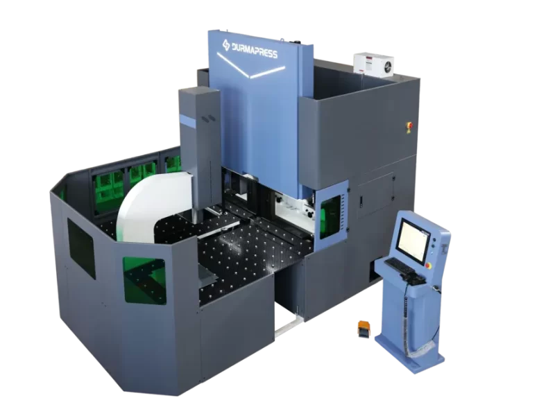 Illustration of panel bender folding blades and automatic sheet repositioning